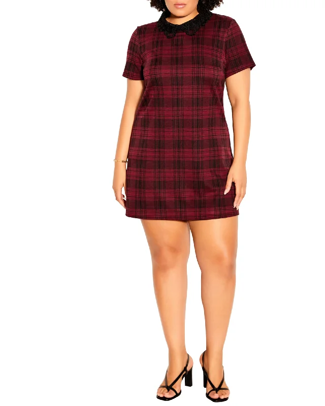 Yasmine Check In Dress | Red / Black