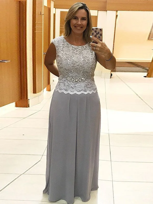 Sherlyn A-Line/Princess Chiffon Lace Scoop Sleeveless Floor-Length Mother of the Bride Dresses STIP0020396 Sherlyn A-Line/Princess Chiffon Lace Scoop Sleeveless Floor-Length Mother of the Bride Dresses STIP0020396