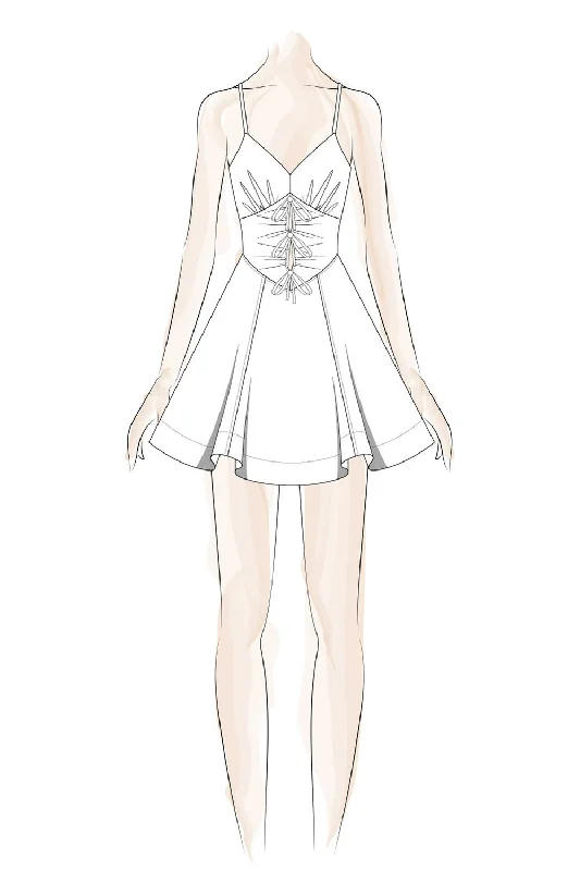White 3 Tie Bow Dress