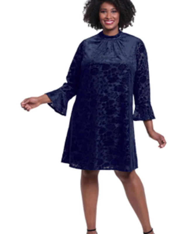 Joelle Trapeze Dress | BLACK/NAVY