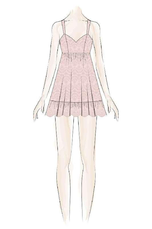 Pear Eyelet Ruffle Dress