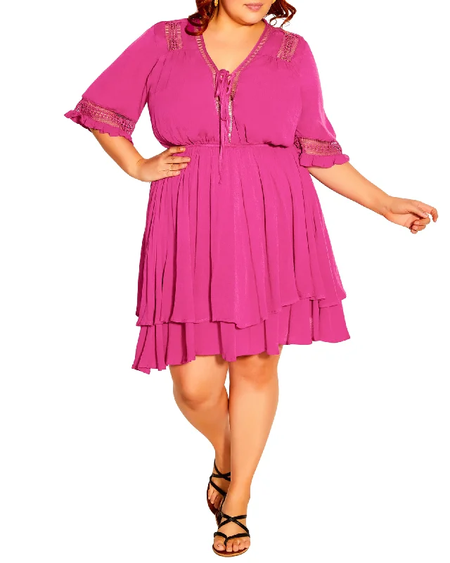 Jade Bring The Heat Dress | Deep Fuchsia