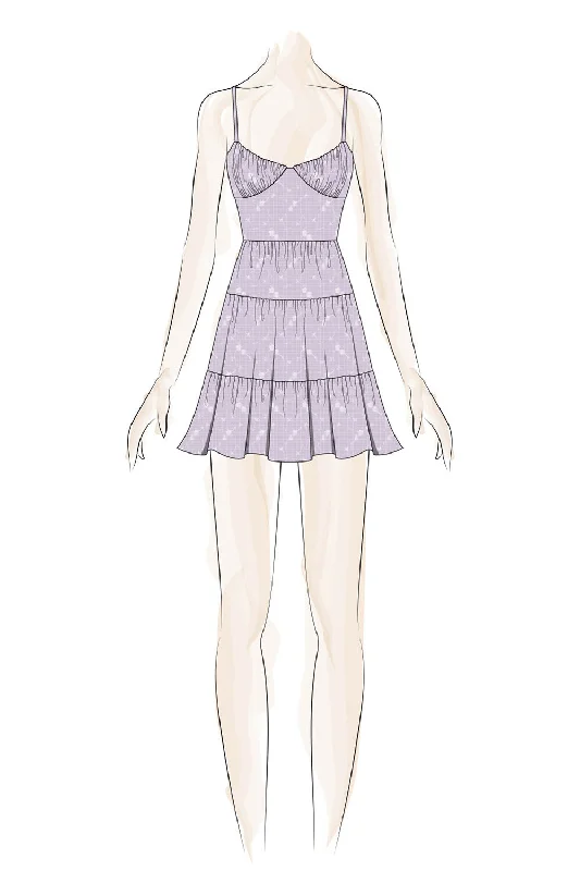 Lilac Spaghetti Strap Tier Dress