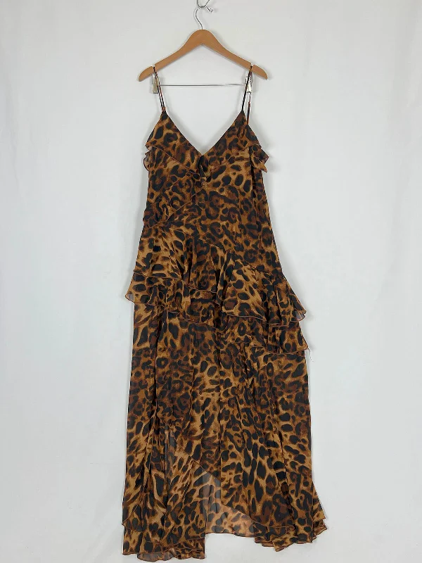 Luxell Size 2X (16) Brown & Black Leopard Print Dress NWT