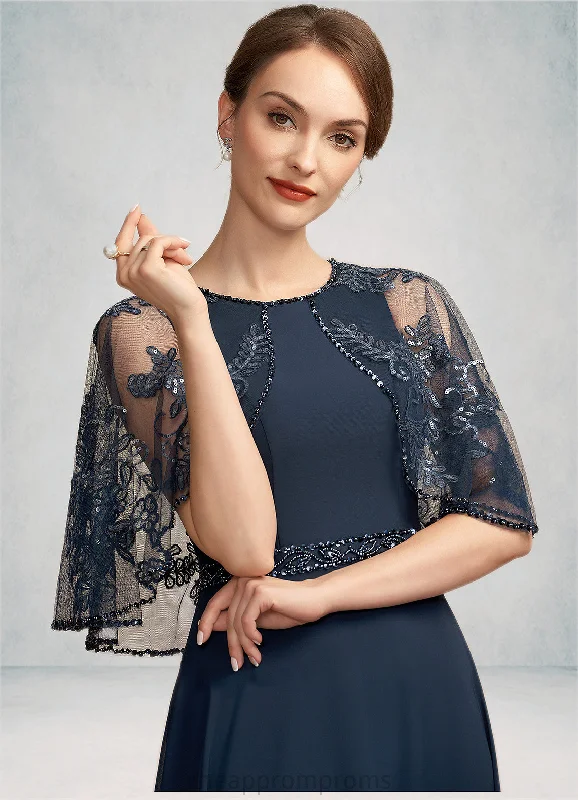 Luna A-Line Scoop Neck Ankle-Length Chiffon Lace Mother of the Bride Dress With Beading Sequins STI126P0014892 Luna A-Line Scoop Neck Ankle-Length Chiffon Lace Mother of the Bride Dress With Beading Sequins STI126P0014892