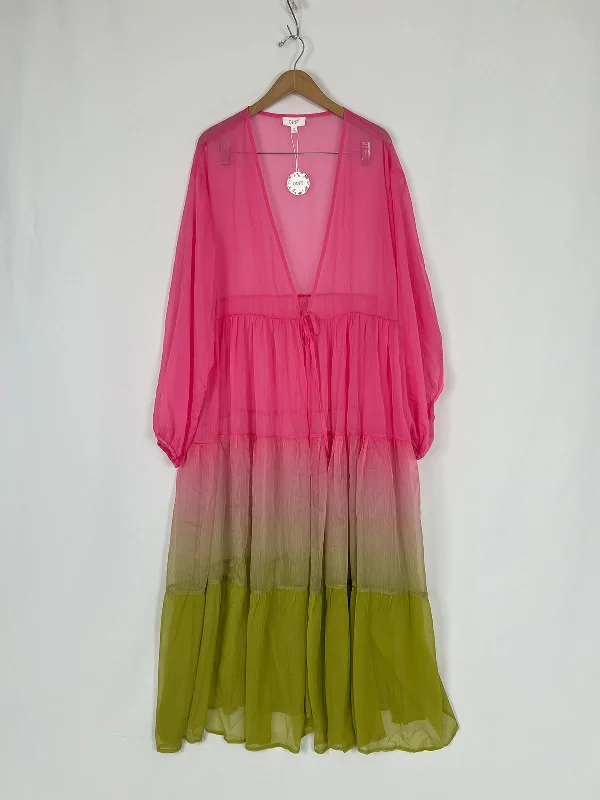 Oddi Size 3XL (20W) Pink & Chartreuse Ombre Topper Dress NWT