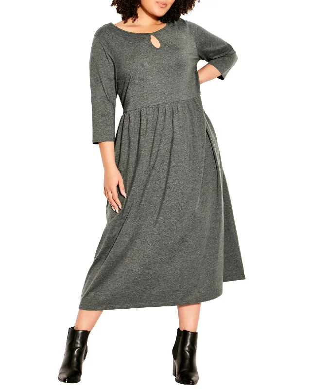 Faith Tip Toe Knit Dress | Charcoal Grey