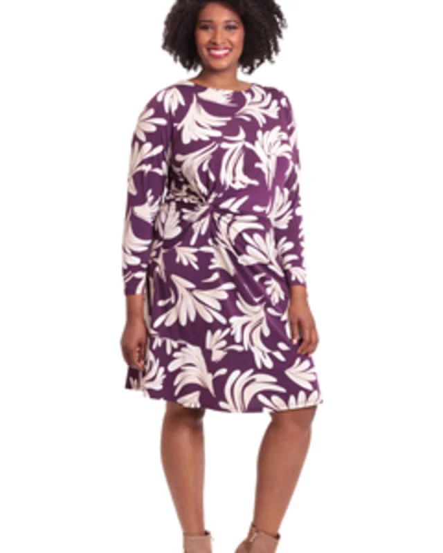 Katya Flounce Dress | BEIGE/PURPLE