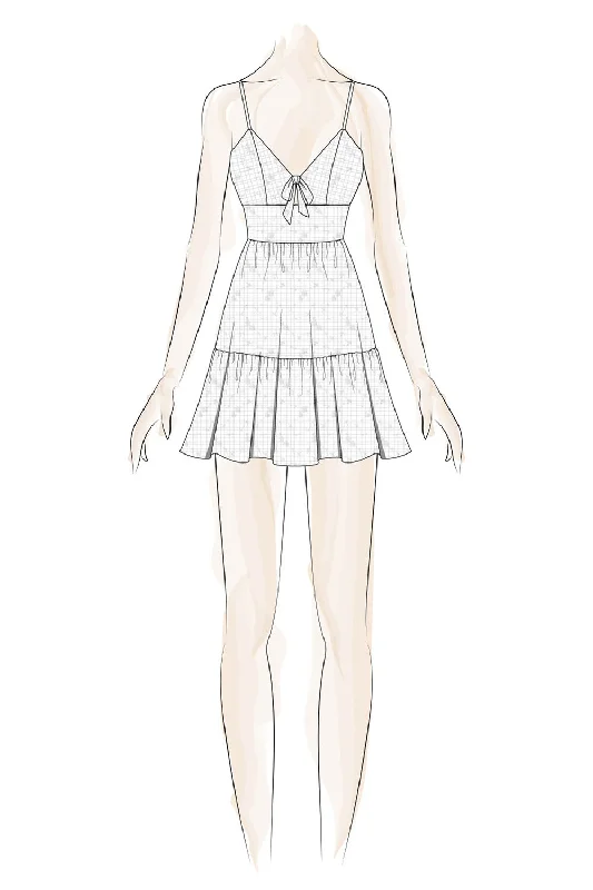 White Tie Bow Skinny Strap Dress