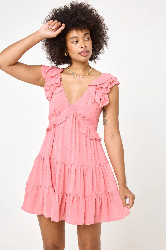 Mauve 3 Pleated Waist Dress