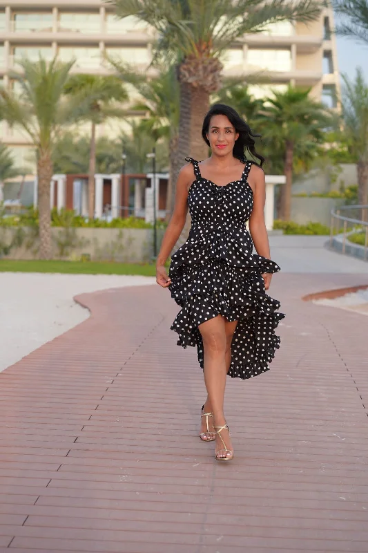Polka dot peacock dress