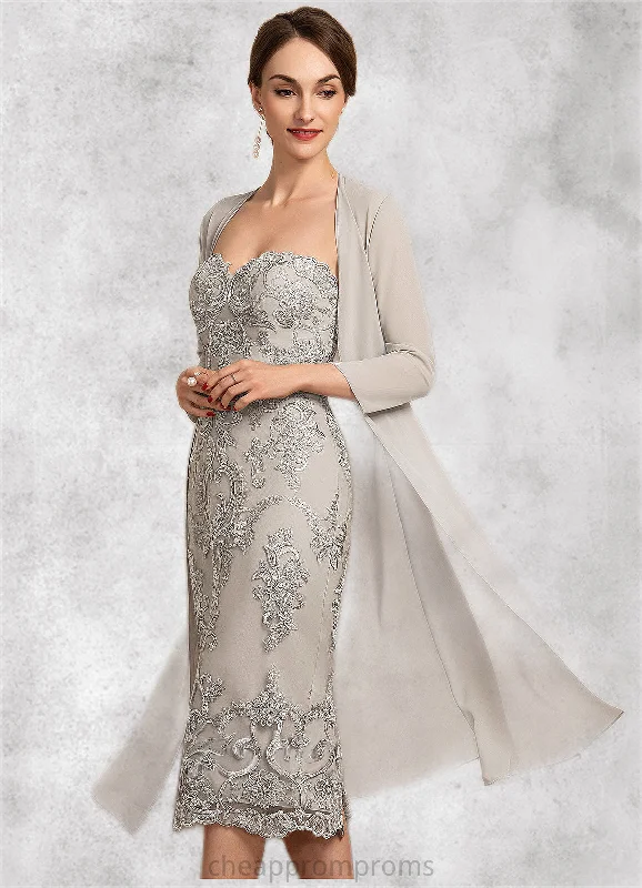 Rosalyn Sheath/Column Sweetheart Knee-Length Lace Mother of the Bride Dress STI126P0014634 Rosalyn Sheath/Column Sweetheart Knee-Length Lace Mother of the Bride Dress STI126P0014634