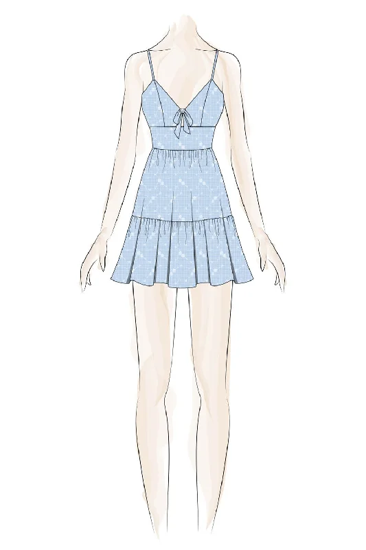 Ice Water Tie Bow Skinny Strap Dress