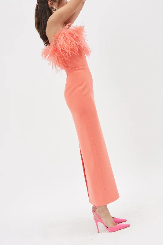 Lena Neon Coral Dress