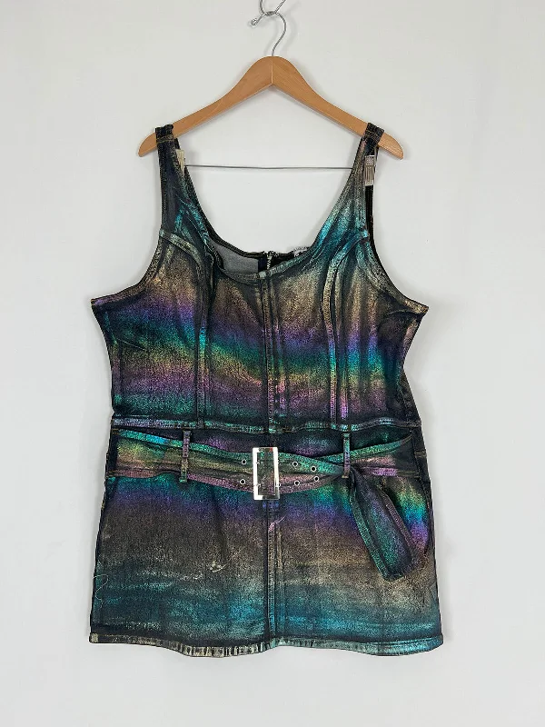 Fashion Nova Size 3X (20/22) Charcoal Multi Iridescent Dress