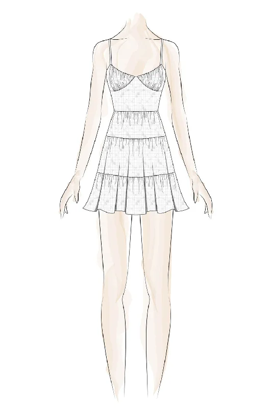 White Spaghetti Strap Tier Dress