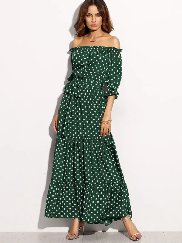 Polka Dot Bardot Dress
