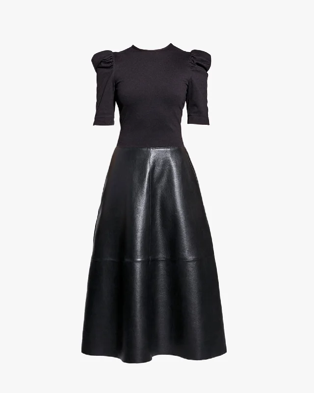 CURVE AMARE RECYCLED LEATHER DRESS | Black