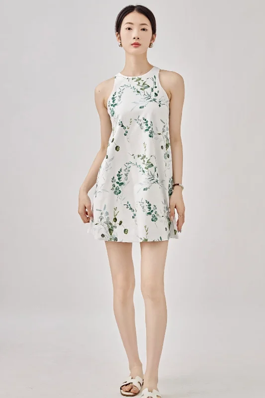 Leafy Cotton Shift Dress