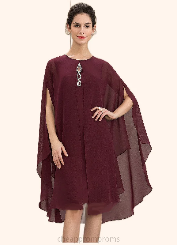 Belinda A-Line Scoop Neck Knee-Length Chiffon Mother of the Bride Dress With Beading STI126P0014873 Belinda A-Line Scoop Neck Knee-Length Chiffon Mother of the Bride Dress With Beading STI126P0014873