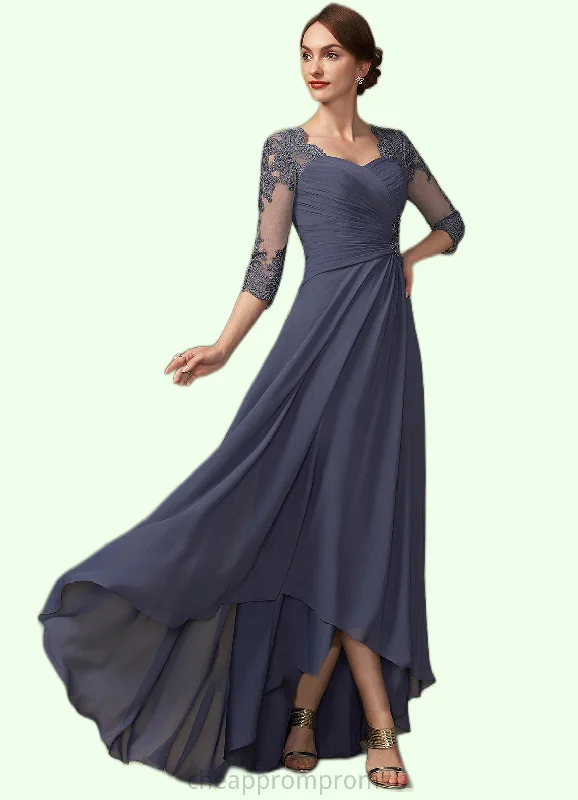 Abbigail A-Line Sweetheart Asymmetrical Chiffon Lace Mother of the Bride Dress With Beading Sequins STI126P0014783 Abbigail A-Line Sweetheart Asymmetrical Chiffon Lace Mother of the Bride Dress With Beading Sequins STI126P0014783