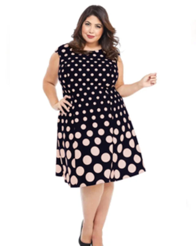 Andra Fit and Flare Dress | BLACK/BLUSH