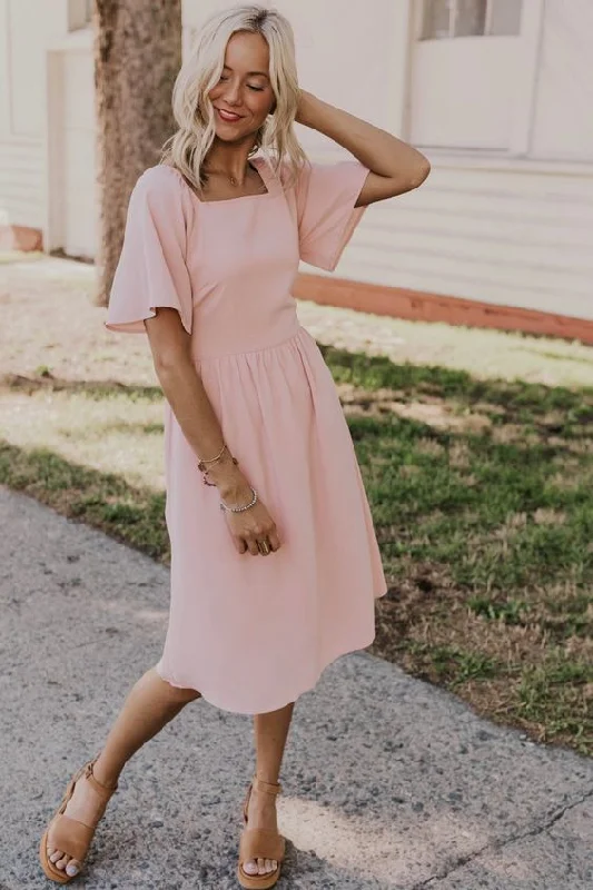 pink homecoming dress with short sleeve cg3406