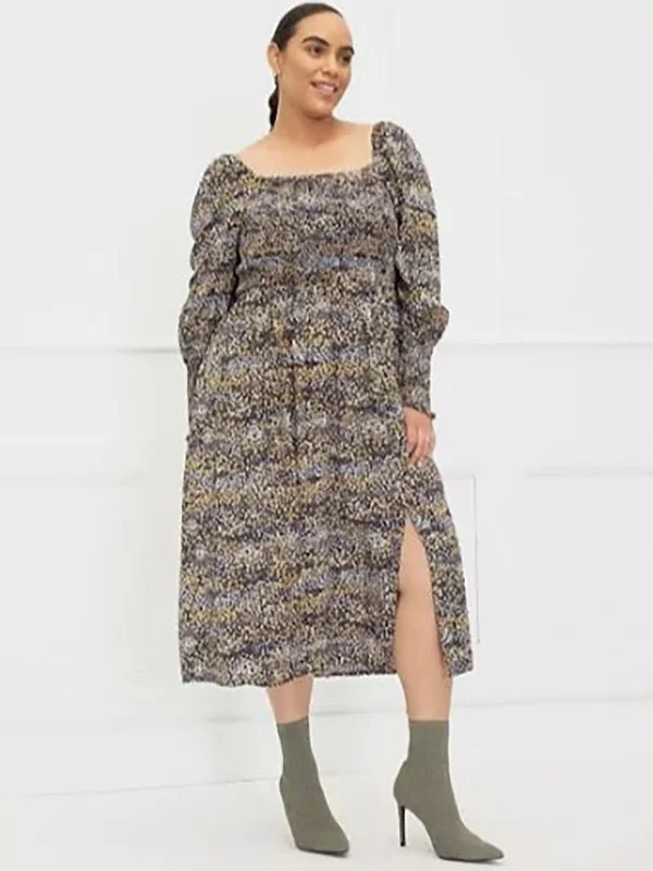 eloquii Size 22/24 Black & White Multi Dots Dress