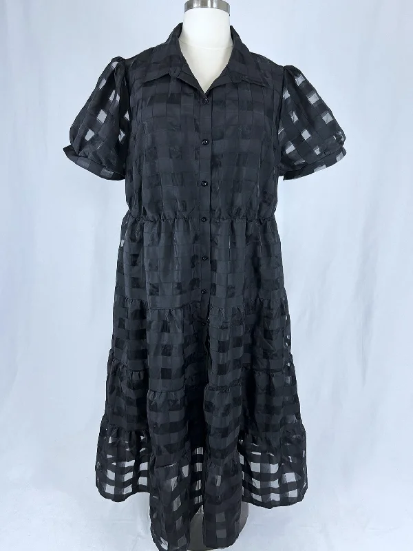 Size 28W Black Checkered Dress