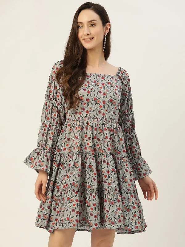 Rue Collection Floral Crepe A-Line Dress