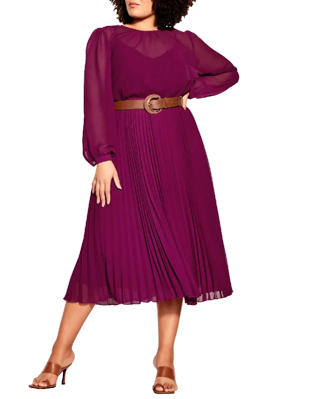 Kimberly Love Pleat Dress | Deep Fuchsia