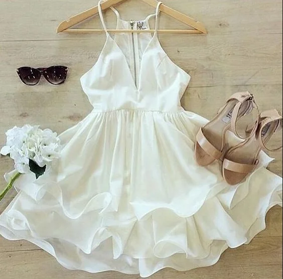 Simple spaghetti straps homecoming dresses, deep v neck short homecoming dresses cg370 Simple spaghetti straps homecoming dresses, deep v neck short homecoming dresses cg370