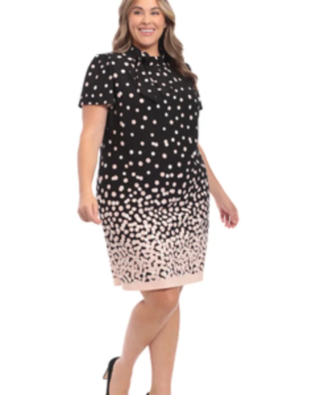 Amy Bow Shift Dress | BLACK/BLUSH