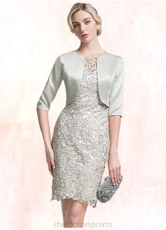 Chloe Sheath/Column Scoop Neck Knee-Length Lace Mother of the Bride Dress STI126P0014802 Chloe Sheath/Column Scoop Neck Knee-Length Lace Mother of the Bride Dress STI126P0014802