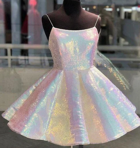 Shinny Spaghetti Straps Short Homecoming Dresses, Unique Freshman Homecoming Dresses cg3653 Shinny Spaghetti Straps Short Homecoming Dresses, Unique Freshman Homecoming Dresses cg3653