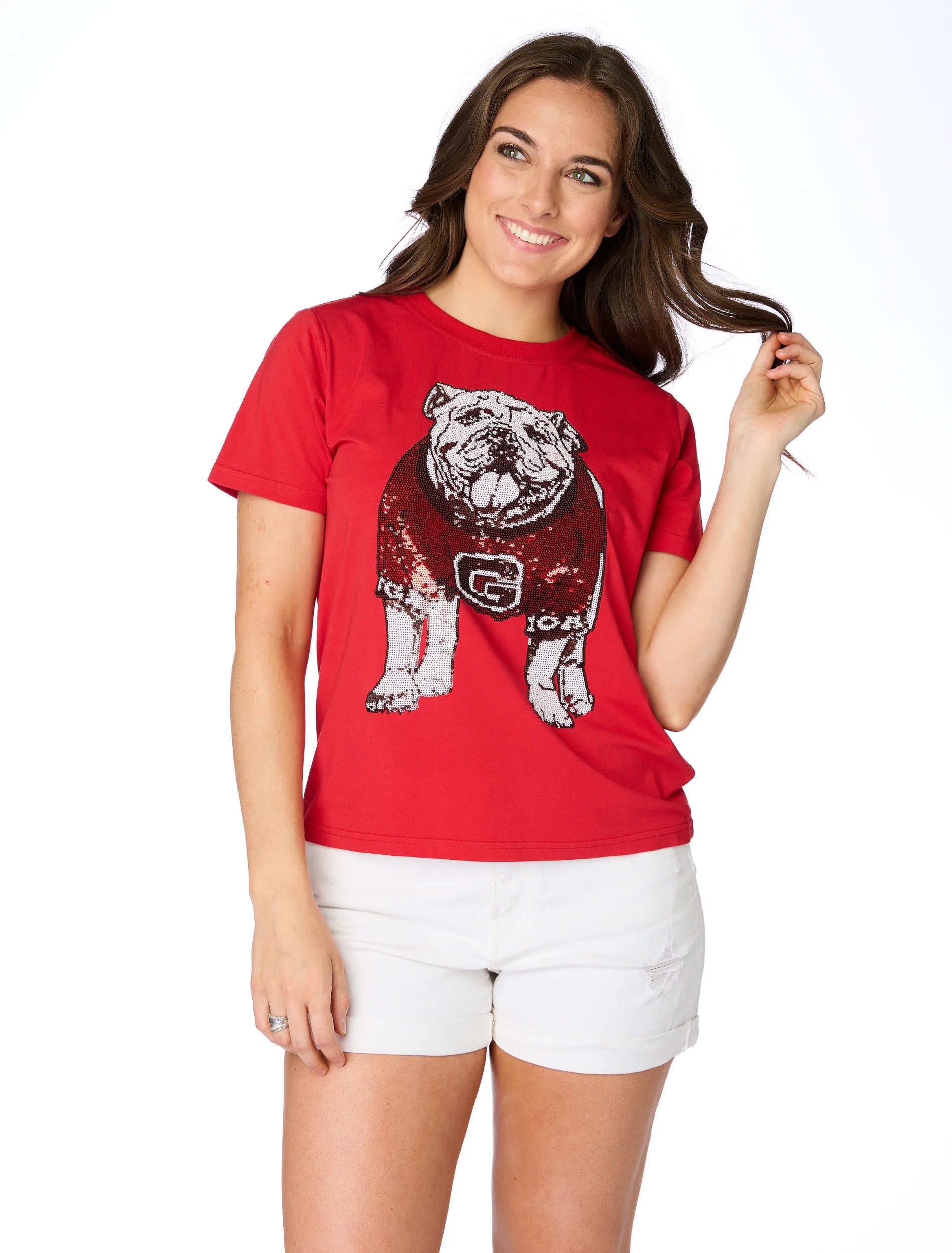 Stewart Simmons The UGA OG Sequin Shirt Soft Cotton Short Shirt