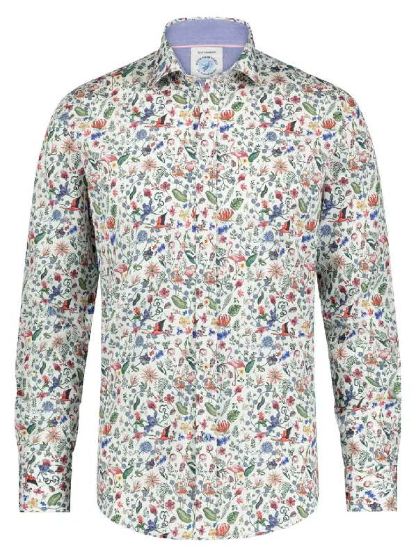 A Fish Named Fred - Coral Flamingo Shirt Relaxed Button-Down Short Shirt