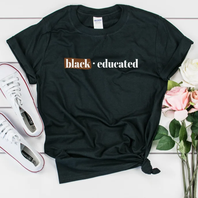 Black and Educated Shirt - Unisex Stylish Crew Neck Shirt