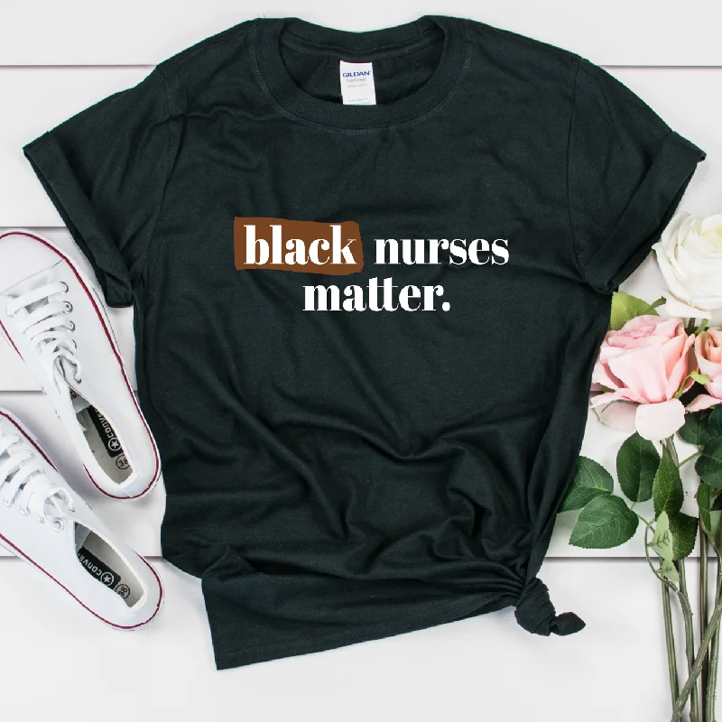 Black Nurses Matter Shirt - Women Unisex Cozy Printed Short Shirt