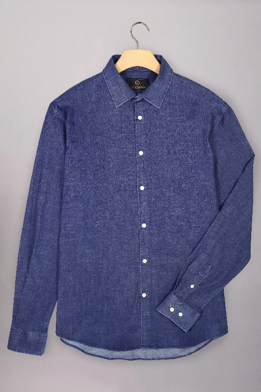 Culter & Co - Blake Shirt - Blue Denim Stylish Casual Short Tee