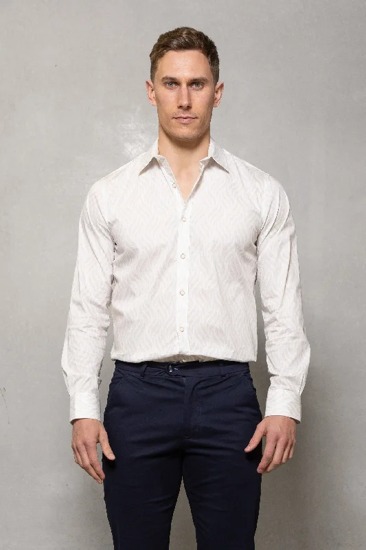 Cutler & Co - Blake Shirt - Bone Relaxed Fit Short Sleeve Top