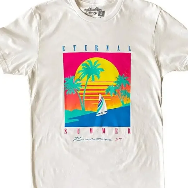 Eternal Summer 80s Tee Shirt Stylish Pleated Short Sleeve