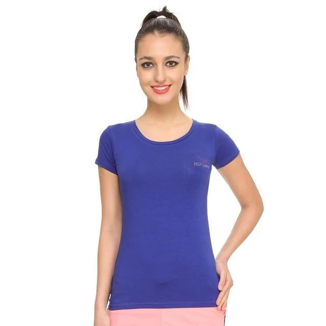 HiFlyers Womens T Shirt Blue Modern Short Sleeve Top