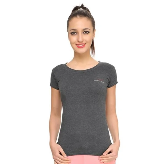 HiFlyers Womens T Shirt Grey Classic Solid Short Shirt