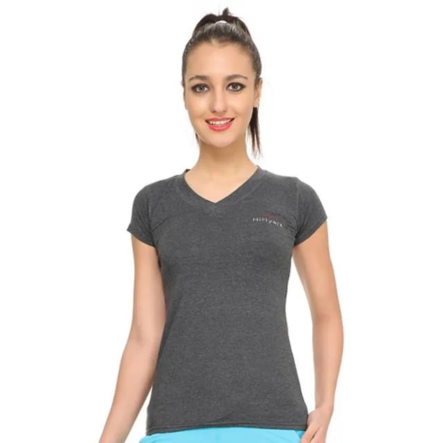 HiFlyers Womens T Shirt Grey Trendy Sleeveless Short Shirt