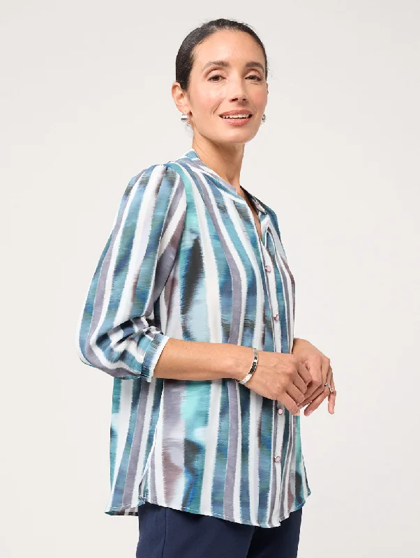 Megaline 3/4 Sleeve Shirt Soft Silk Short Sleeve