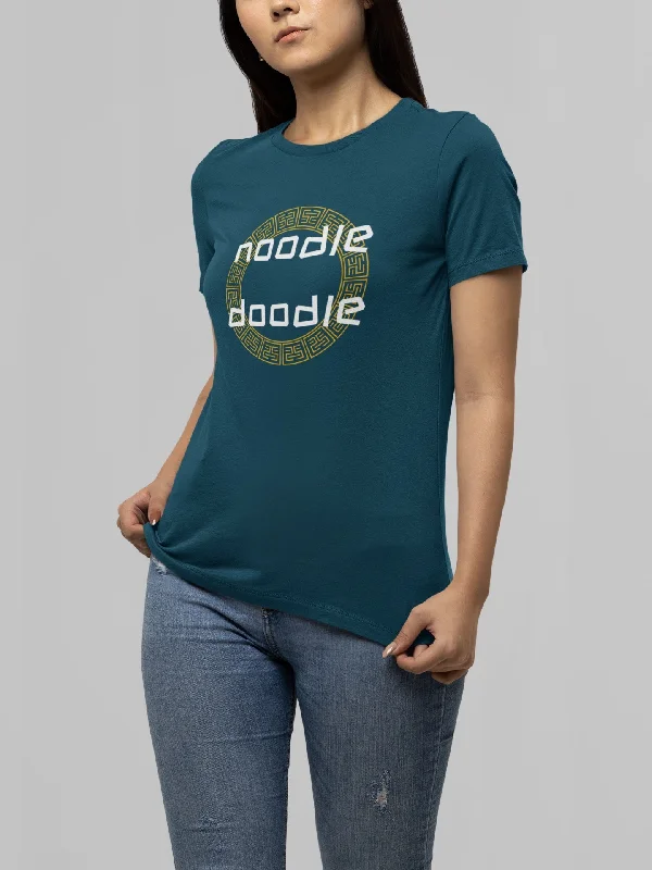 NOODLE DOODLE  PRINTED TSHIRT Elegant High-Low Short Shirt