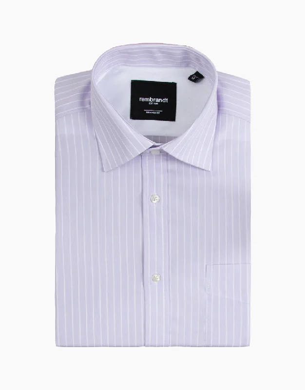 Rembrandt -Sinatra Shirt - Lilac Stripe Comfortable Fit Short Shirt