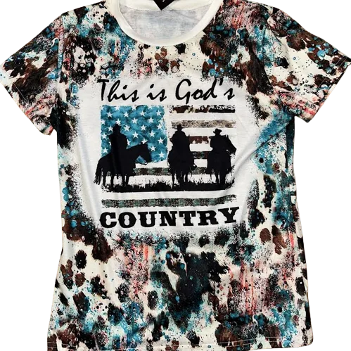 Southern Borders God's Country Tee Shirt Classic Basic Short Shirt