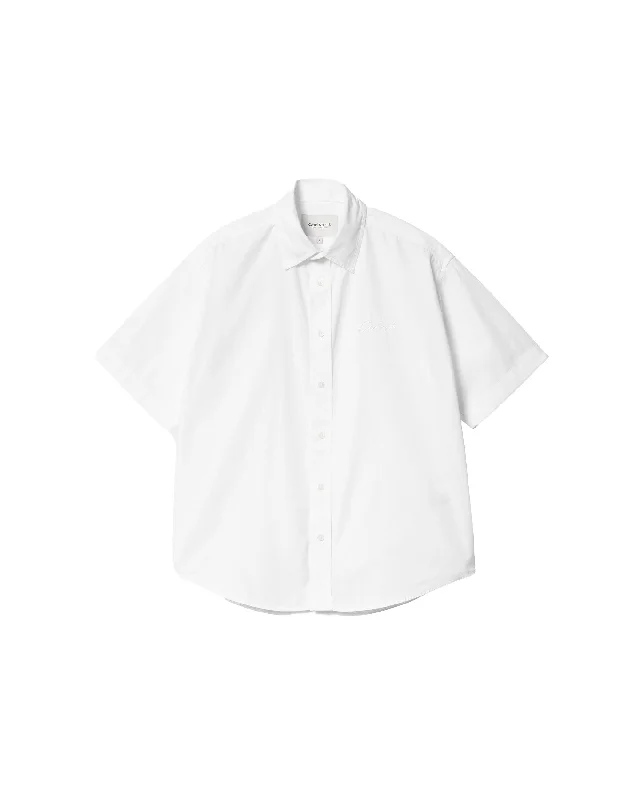 W S/S Jaxon Shirt - White / White Comfortable Loose Short Sleeve